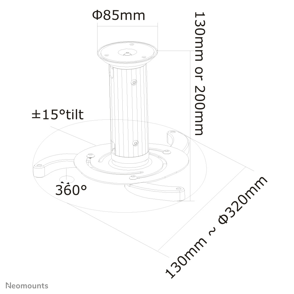 Neomounts projector plafondsteun

